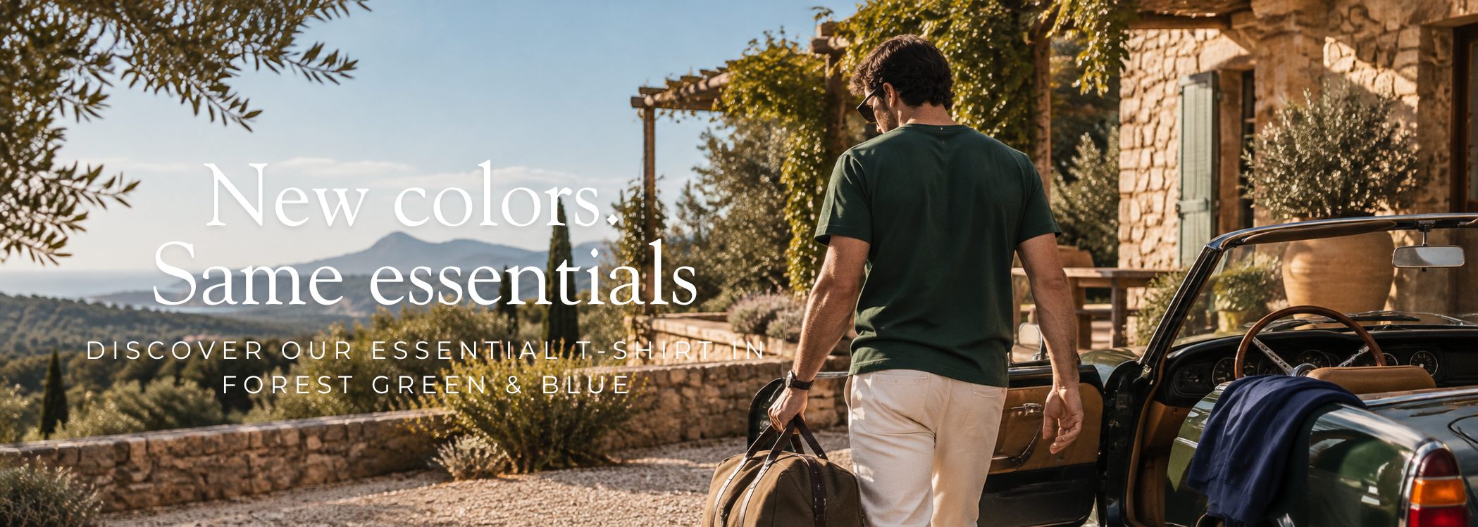 New colors. Same essentials — Essential T-Shirt verde bosque